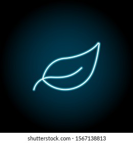 Leaf blue neon icon. Simple thin line, outline vector of leaves icons for ui and ux, website or mobile application