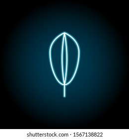 Leaf blue neon icon. Simple thin line, outline vector of leaves icons for ui and ux, website or mobile application