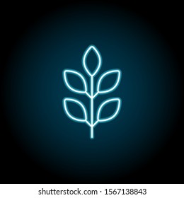 Leaf blue neon icon. Simple thin line, outline vector of leaves icons for ui and ux, website or mobile application