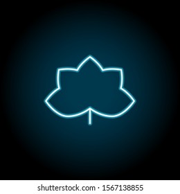 Leaf blue neon icon. Simple thin line, outline vector of leaves icons for ui and ux, website or mobile application