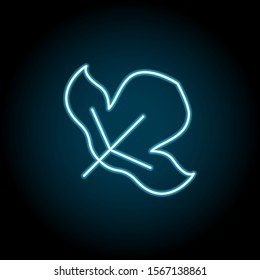 Leaf blue neon icon. Simple thin line, outline vector of leaves icons for ui and ux, website or mobile application