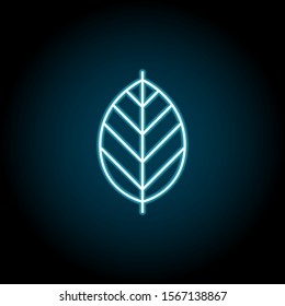 Leaf blue neon icon. Simple thin line, outline vector of leaves icons for ui and ux, website or mobile application