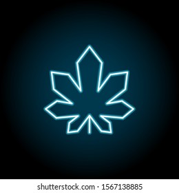 Leaf blue neon icon. Simple thin line, outline vector of leaves icons for ui and ux, website or mobile application
