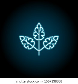Leaf blue neon icon. Simple thin line, outline vector of leaves icons for ui and ux, website or mobile application