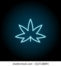 Leaf blue neon icon. Simple thin line, outline vector of leaves icons for ui and ux, website or mobile application