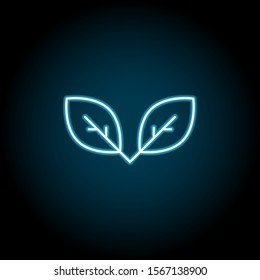 Leaf blue neon icon. Simple thin line, outline vector of leaves icons for ui and ux, website or mobile application