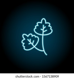 Leaf blue neon icon. Simple thin line, outline vector of leaves icons for ui and ux, website or mobile application
