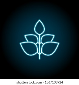 Leaf blue neon icon. Simple thin line, outline vector of leaves icons for ui and ux, website or mobile application
