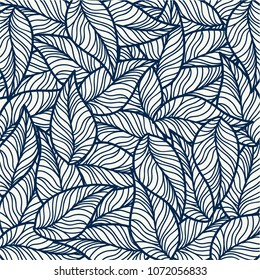 Leaf blue and white color pattern design wallpaper illustration background
