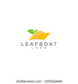 leaf boat logo concept