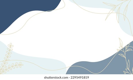 leaf boho abstract liquid background color blue bohemian style template vector