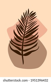  Leaf boho pattern background.  Boho minimalist abstract plant illustration for design nursery wall decor, t shirt print, summer invitations etc