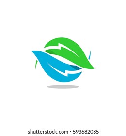 leaf bolt energy vector logo