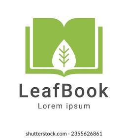 Leaf Book Logo Design Leaf Logotype