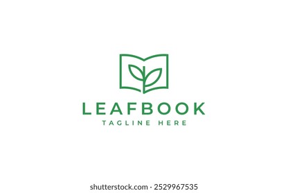 leaf book logo design vector illustration