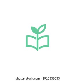 leaf book logo, student, book leaf, education