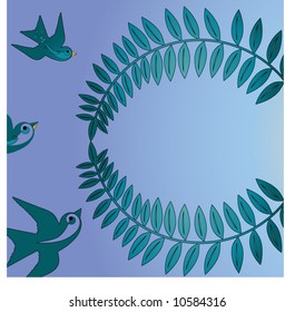 leaf border for your input (with birds
