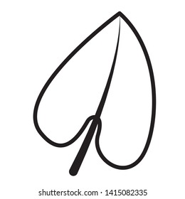 leaf botanical foliage icon on white background vector illustration linear