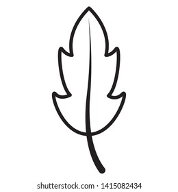 leaf botanical foliage icon on white background vector illustration linear