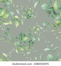 leaf botanical seamless pattern vector design for cover fabric interior decor Cute pattern with plant branch