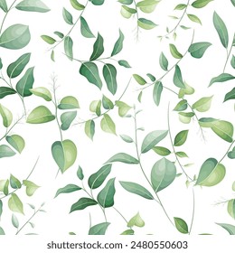 leaf botanical seamless pattern vector design for cover fabric interior decor Cute pattern with plant branch