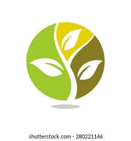 Leaf Botany Ecology Logo Icon Template Stock Vector (Royalty Free ...