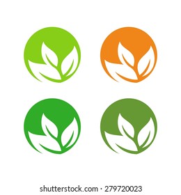leaf botany nature ecology vector logo