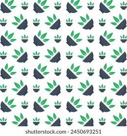 Leaf Bowl energizing trendy multicolor repeating pattern vector illustration background design