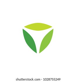 leaf box cube eco nature logo vector download
