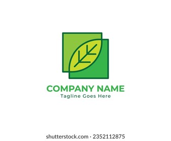 Leaf Box Logo Concept icon sign symbol Element Design. Organic, Herbal, Natural Products, Health Care, Spa Logotype. Vector illustration template
