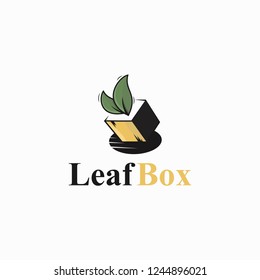 Leaf box logo illustration template