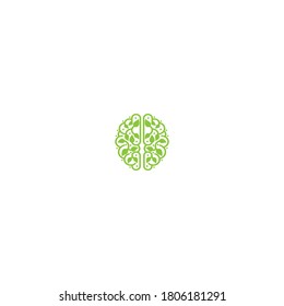  Leaf brain Line Art simple logo minimalist 