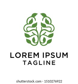 Leaf Brain Logo Design Template