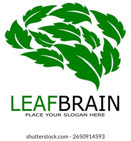 Leaf brain logo with white background 