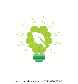 leaf brain. nature idea symbol logo vector