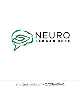 Leaf Brain Neurology Logo Elemento de diseño Vector Plantilla