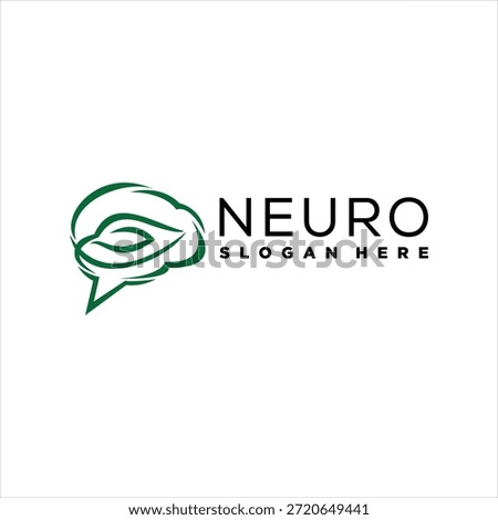 leaf brain neurology logo design element vector template