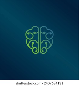 Leaf brain simple logo design Line Art minimalist inspiration download