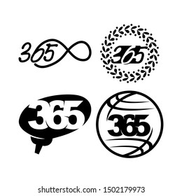 leaf brain world 365 infinity logo icon black illustration