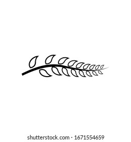 Icono de logotipo negro de rama de hoja Ilustración vectorial	
