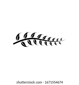Leaf branch black logo icon design vector illustration	
