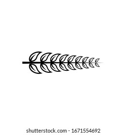 Leaf branch black logo icon design vector illustration	

