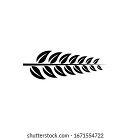 Leaf branch black logo icon design vector illustration	
