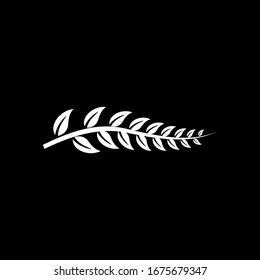 Icono de logotipo negro de rama de hoja Ilustración vectorial	

