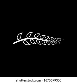 Leaf-Filiale schwarzes Logo Symbol Design Vektorillustration	
