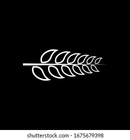 Leaf branch black logo icon design vector illustration	
