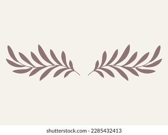 Leaf and Branch Frame hand drawn style. 
Floral brown and white frame of twigs leaves. 
Frames for the Valentine’s Day, wedding decor, logo and identity template.