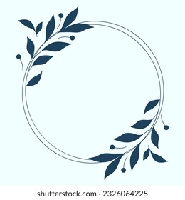 Estilo dibujado a mano con el marco de la hoja y bifurcación. 
Marina de hoja y marco blanco de hojas de ramas. 
Marcos para el Día de San Valentín, decoración de bodas, logotipo y plantilla de identidad. Estilo dibujado a mano con hojas y marcos de rama. 