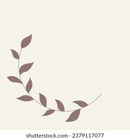 Leaf and Branch Frame hand drawn style. 
Leaf brown and white frame of twigs leaves. 
Frames for the Valentine’s Day, wedding decor, logo and identity template. 