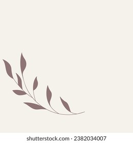 Leaf and Branch Frame hand drawn style. 
Leaf brown and white frame of twigs leaves. 
Frames for the Valentine’s Day, wedding decor, logo and identity template. 